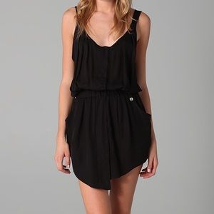 EVER Pierre Draped Silk Button Front Grey Dress Size Small